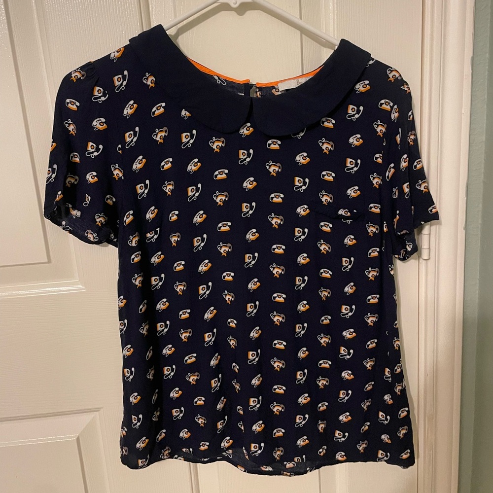 Boden Navy Blue Blouse